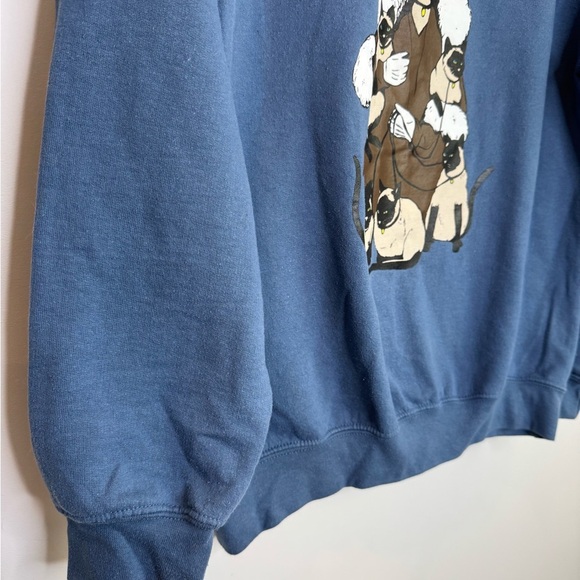 Tamelo artist Blue cats Graphic Sweatshirt size medium - Picture 4 of 6